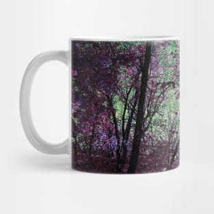 Majestic Fantasy Fall Wooded Trail Scene with Pink Foliage - Indian Creek Trail Kansas City Mug